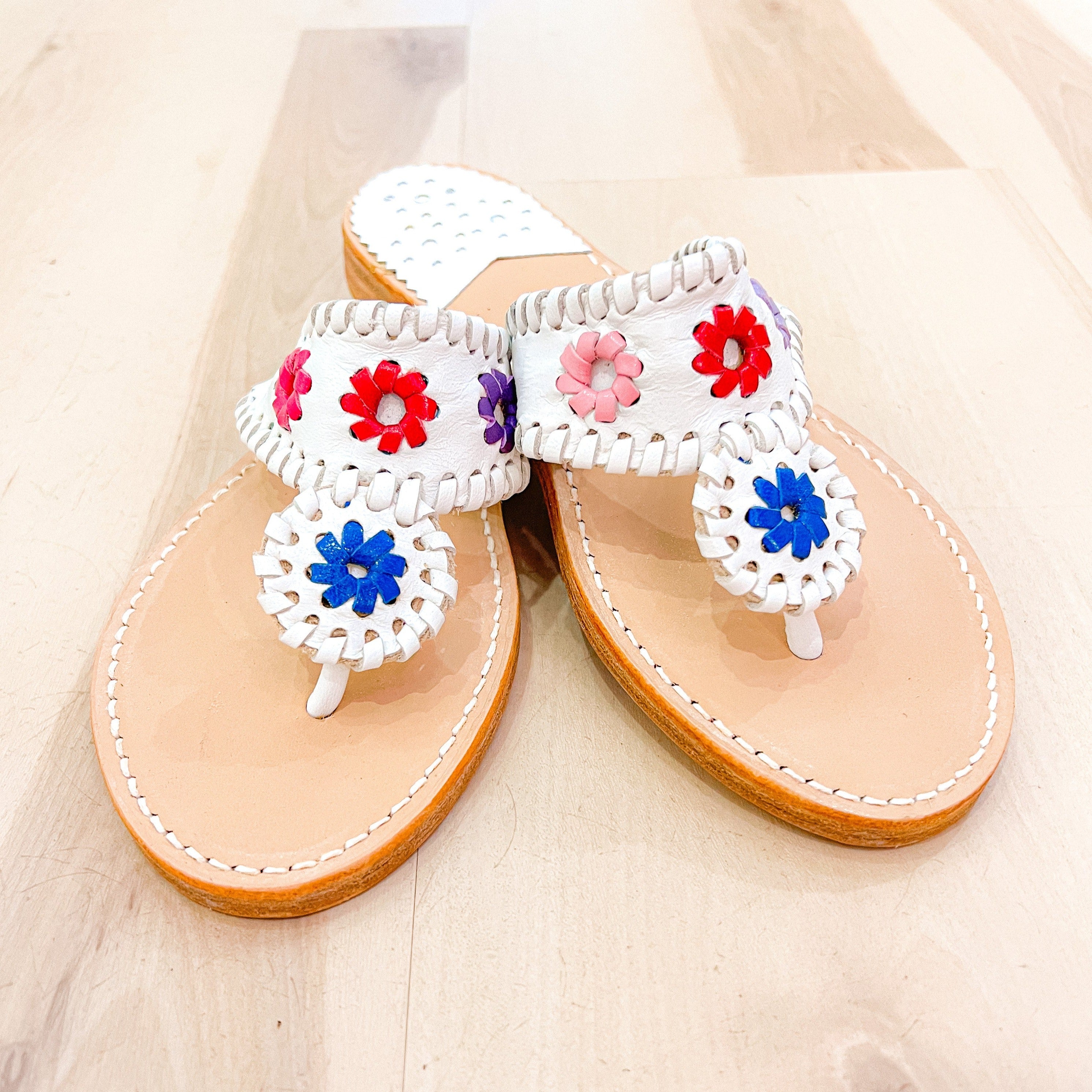 PALM BEACH SANDALS, PLATINUM/GOLD