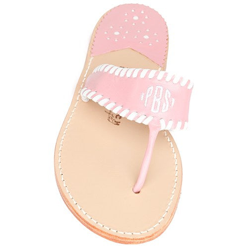 Palm beach sandals P.B. GIRLS ARBUTUS thong sandals size 8 pink deals white leather