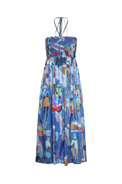 Blue Sunbathers Tube Dress